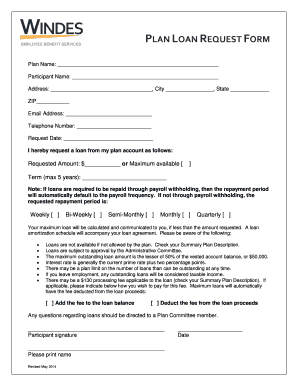 Employee Benefit Plan Loan Request Form