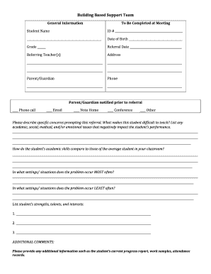 Student Support Referral Form