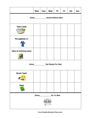 Bedtime Routine Chart