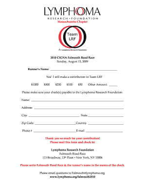 2010 CIGNA Falmouth Road Race Donation Form