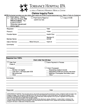 Claims Inquiry Form