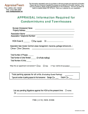 HOA Information Form for Condominiums and Townhouses