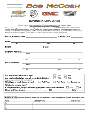 Employment Application Form