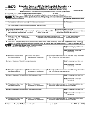 Form 5472 Information Return