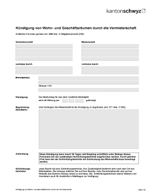 Kündigung von Wohn- und Geschäftsräumen durch die Vermieterschaft