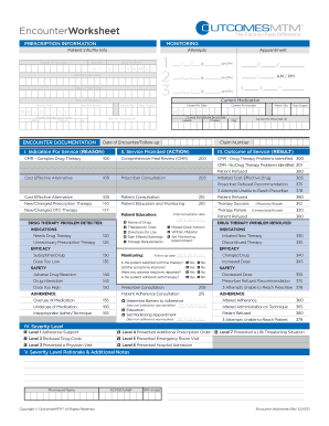 Prescription Information Monitoring Encounter Worksheet