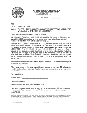 Volunteer Fingerprinting Form