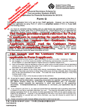 Financial Assistance Form G