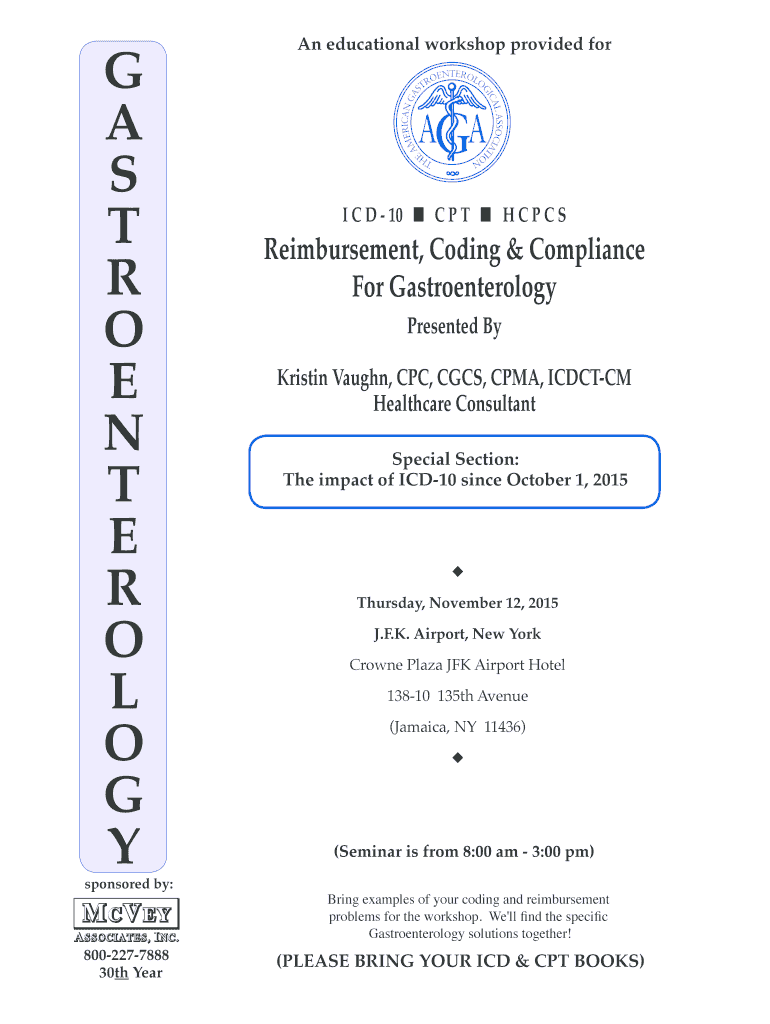 Fillable Online G A S T R O E N T E R O L O G Y McVey Associates, Inc