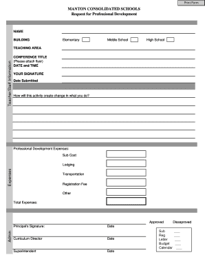 Professional Development Request Form