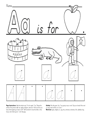 A is for Apple Worksheet