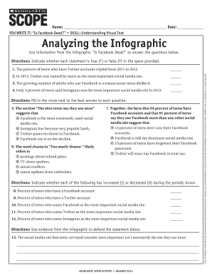 Is Facebook Dead? Infographic Worksheet