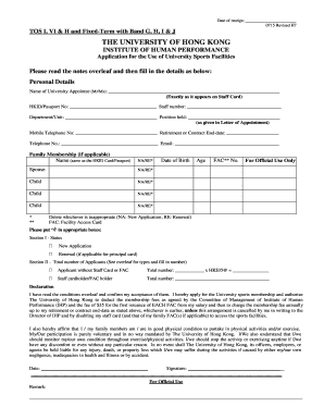 University of Hong Kong Sports Facility Application