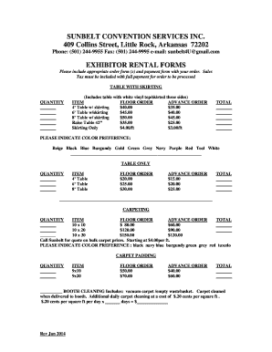 Exhibitor Rental Form