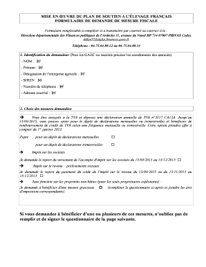 Formulaire de demande de mesure fiscale
