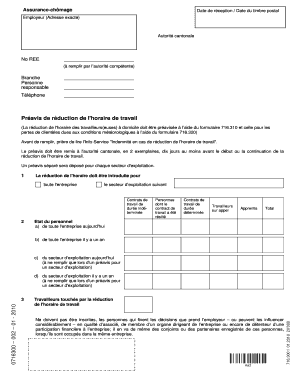 Préavis de réduction de l'horaire de travail