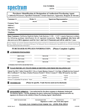 California Purchaser Identification Form