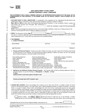 Arizona Exclusive Right to Sell/Rent Listing Contract