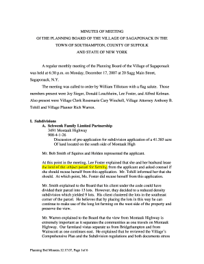 Corrected title illinois - Boiler Plate for Village Board Minutes - Village of Sagaponack - sagaponackvillage