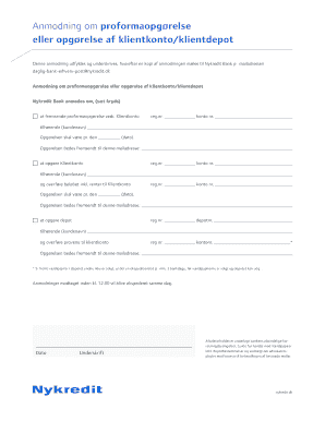 Request for Proforma Statement or Client Account Statement