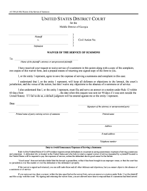 Complaint Service Forms Under Rule 4