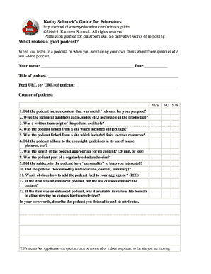 Podcast Evaluation Form