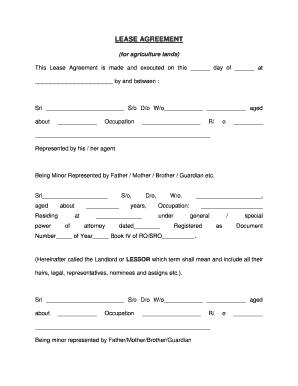 Agricultural Land Lease Agreement