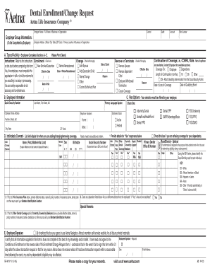Aetna Dental Enrollment/Change Request Form