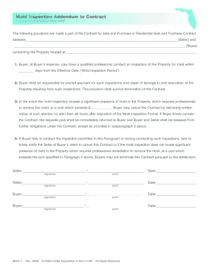 Mold Inspection Addendum to Contract