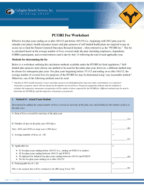 pcori fee worksheet