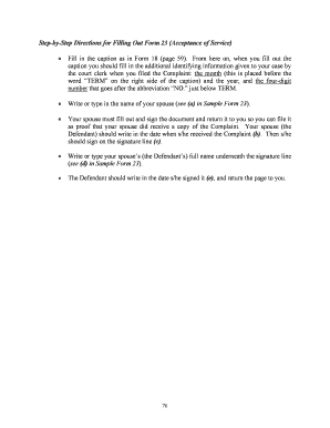 Acceptance of Service Form 23