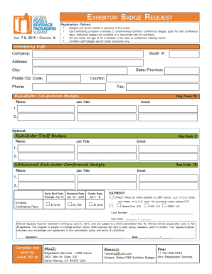 Exhibitor Badge Request Form
