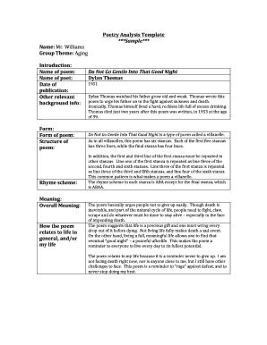 Poetry Analysis Template You need to be able to answer all of these q