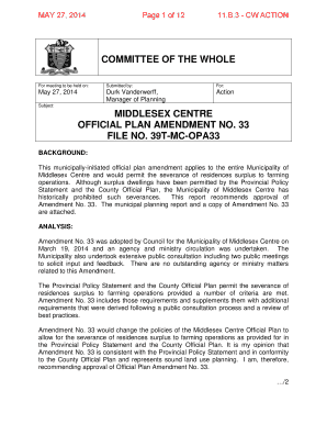 Middlesex centre official plan amendment no 33 - Middlesex County