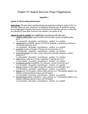 Quality of Life Screening Questionnaire