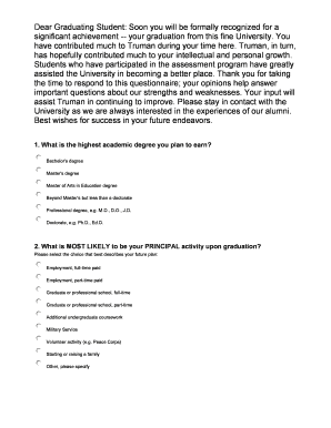 Graduation Survey Form