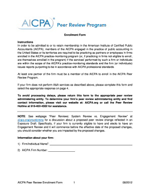 AICPA Peer Review Enrollment Form