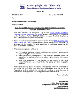 SEBI Insider Trading Disclosure Forms
