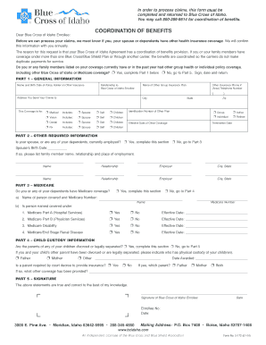 Coordination of Benefits Form - Blue Cross of Idaho