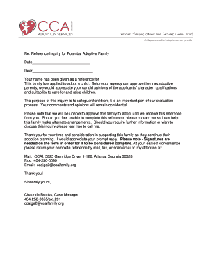 Adoption Reference Inquiry Form