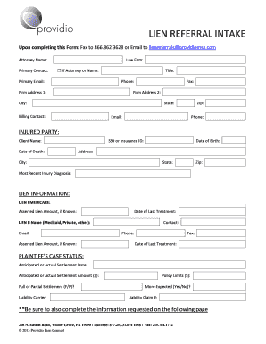 Lien Referral Intake Form - Providio