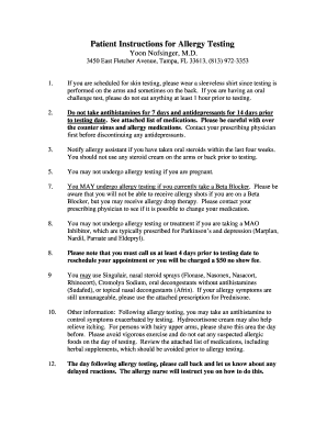 Patient Instructions for Allergy Testing
