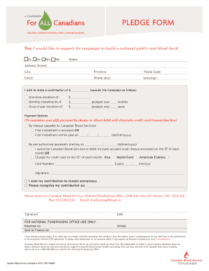 Canadian Blood Services Pledge Form