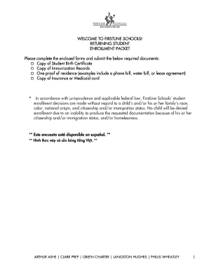 Returning Student Enrollment Packet