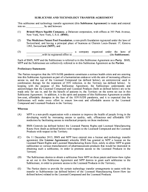 BFormb Sublicence agreement atazanavir - Medicines Patent Pool