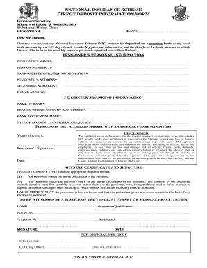 Bank spec sheet - Direct Deposit Application Form - Ministry of Labour and Social