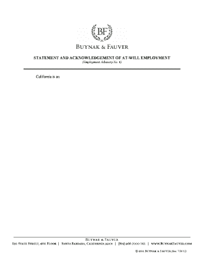 California At-Will Employment Statement