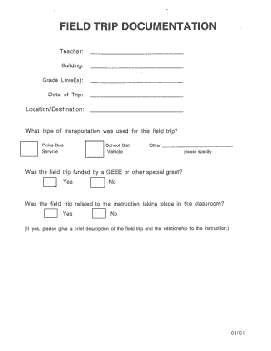 Field Trip Documentation Form