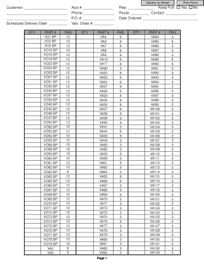 Delivery Order Form