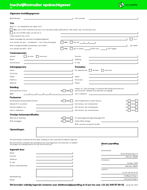 Inschrijfformulier opdrachtgever